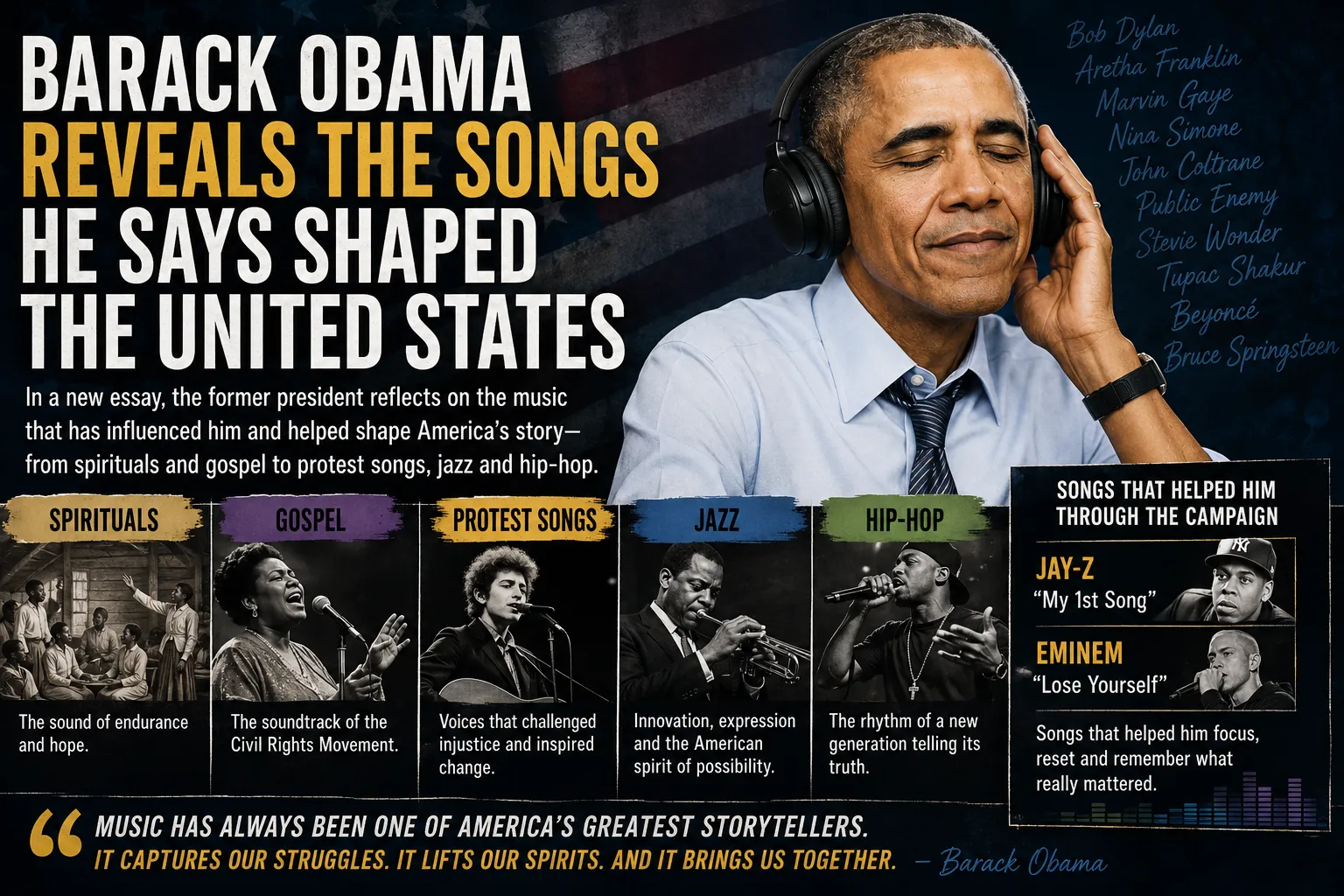 The Songs Barack Obama Says Helped Shape America’s Story