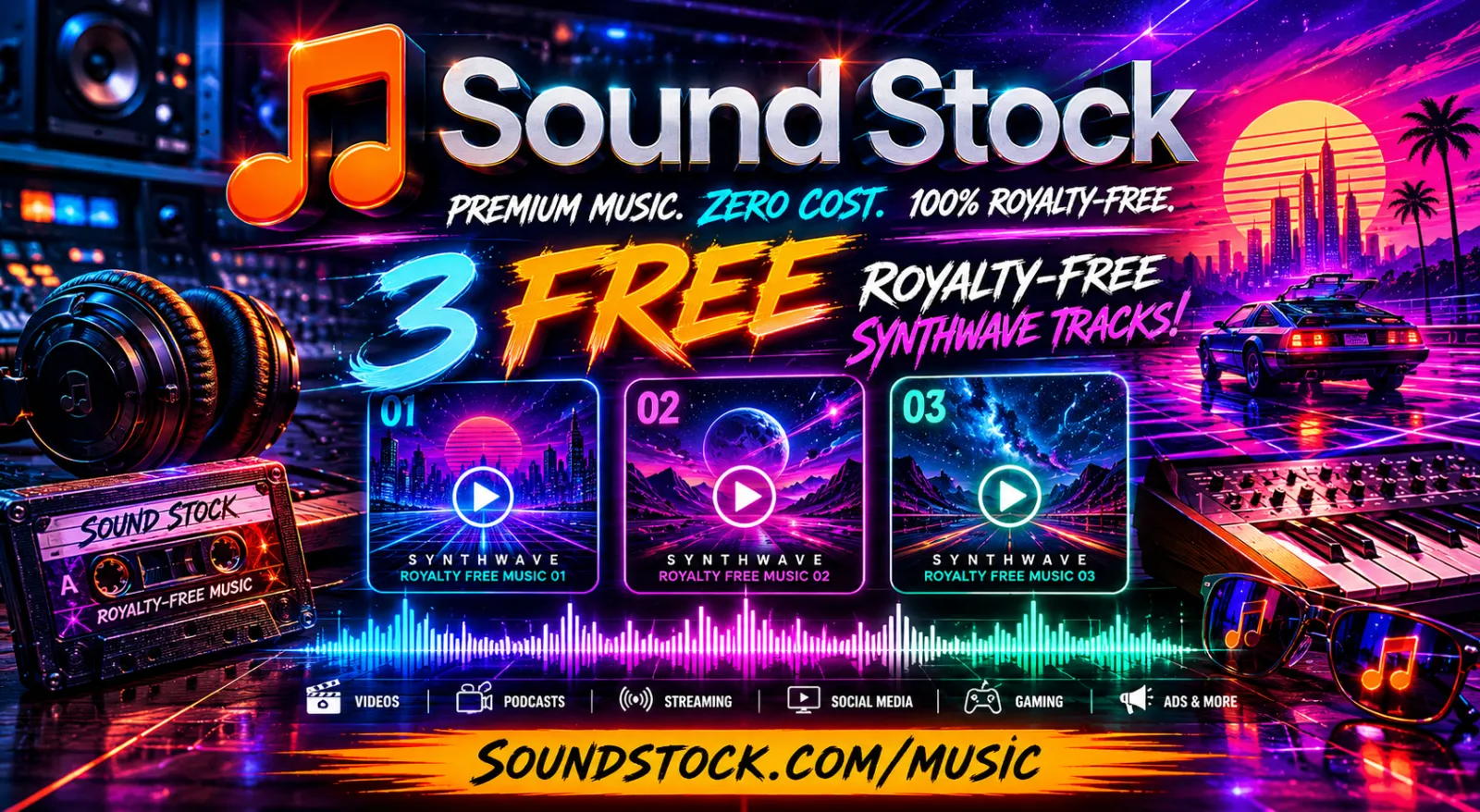 Free! Download Three Royalty-Free Synthwave Tracks From Sound Stock