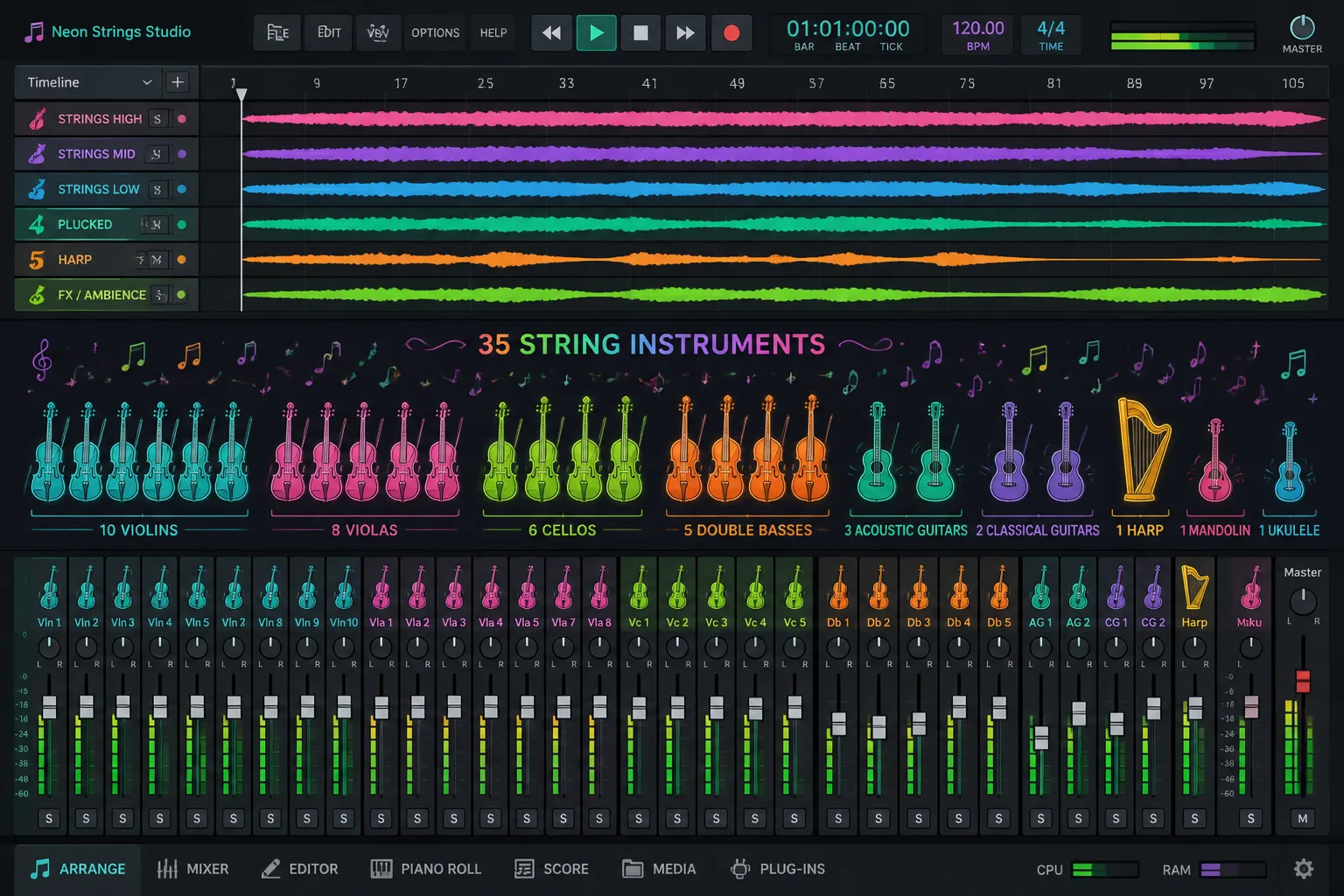 ProjectSAM Unveils Lineage Strings: 35-Player Ensemble Library for Kontakt Player