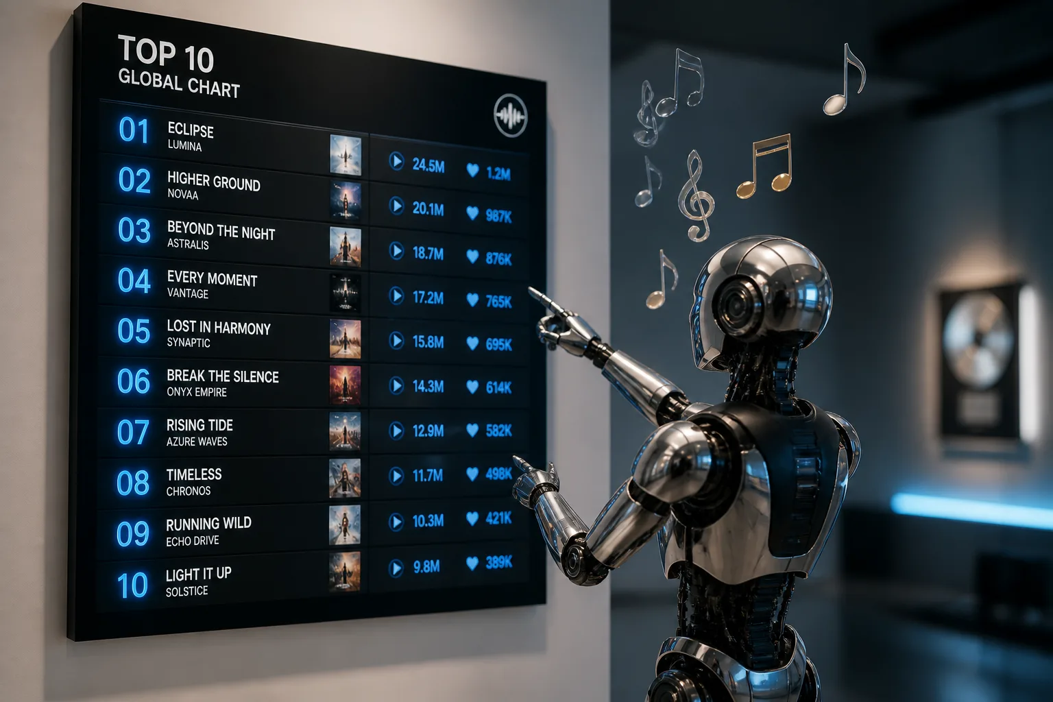 Major Record Labels Push Global Charts to Exclude Unlicensed AI-Generated Music