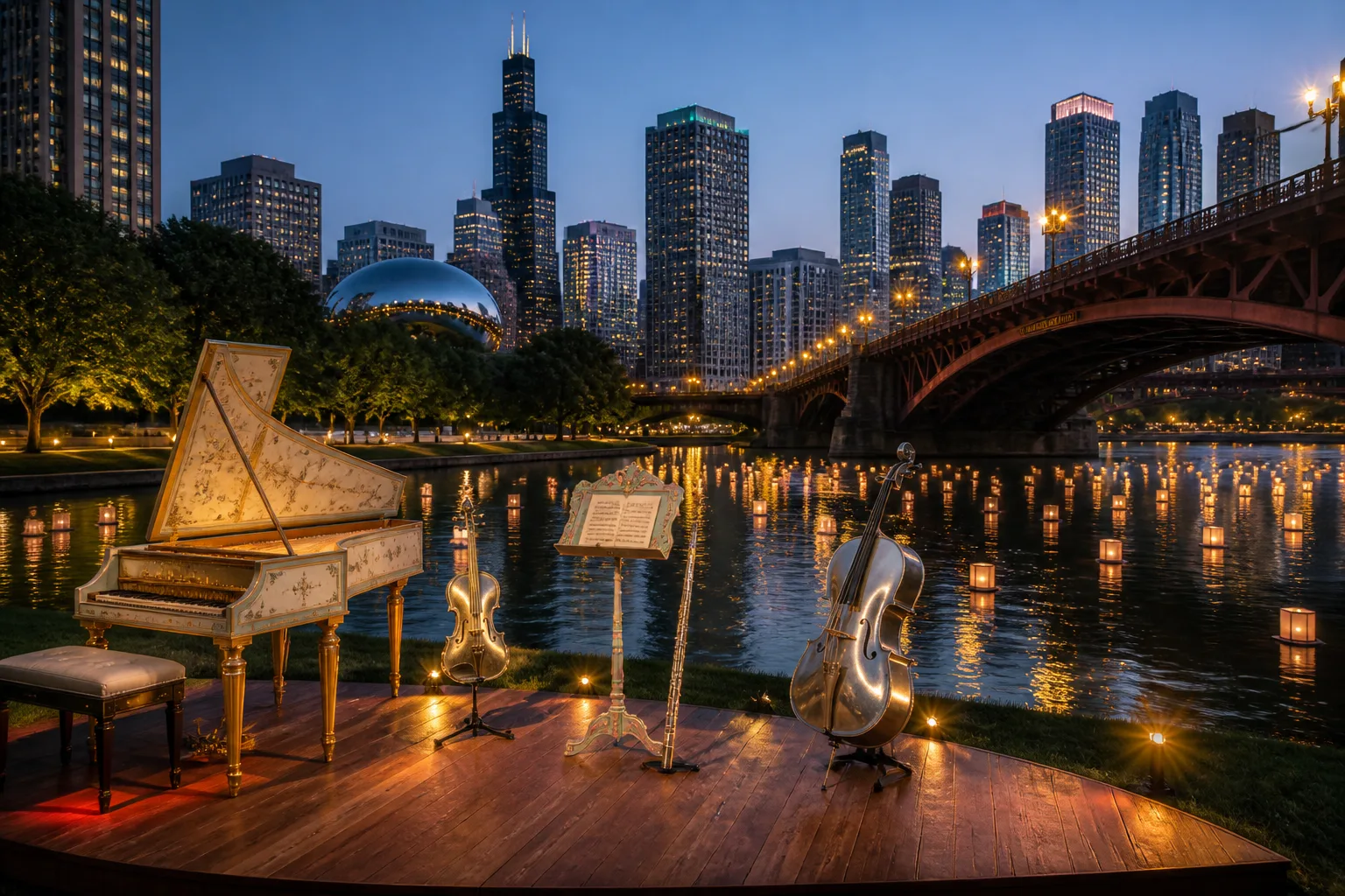 Music of the Baroque and 40 Chicago Public School Students Light Up Riverwalk in Free Concert